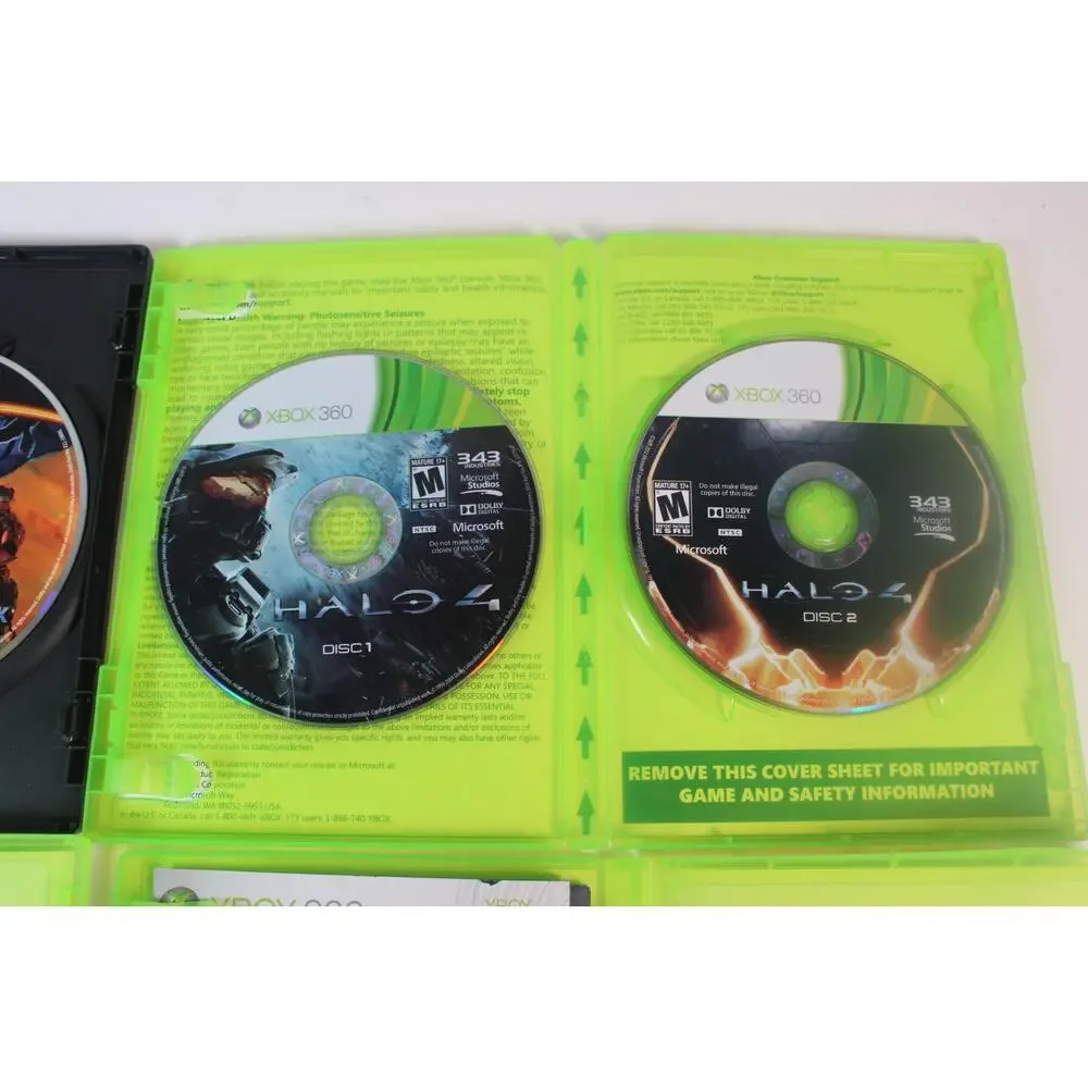 4 games Lot: Halo 2 W/ Map Pack, Halo 3, Halo 3 ODST, Halo 4 (Xbox/ Xbox 360)